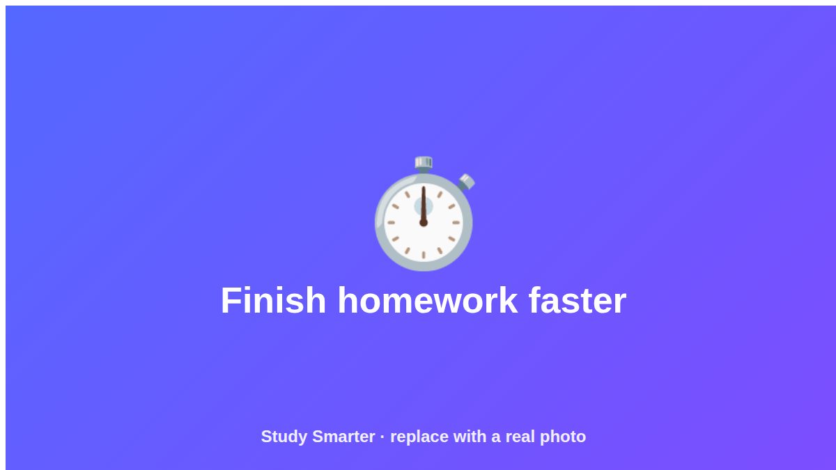 Student stressed by a pile of homework books, trying to finish assignments faster