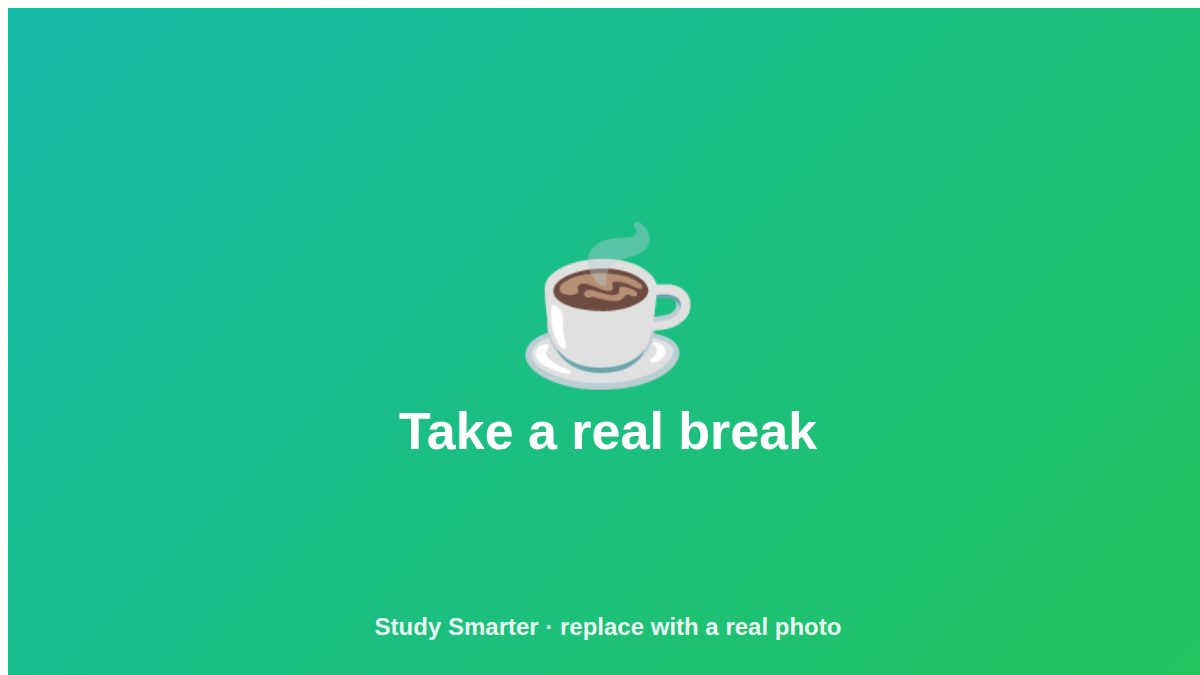 Focus timer on a laptop for study breaks and homework time management